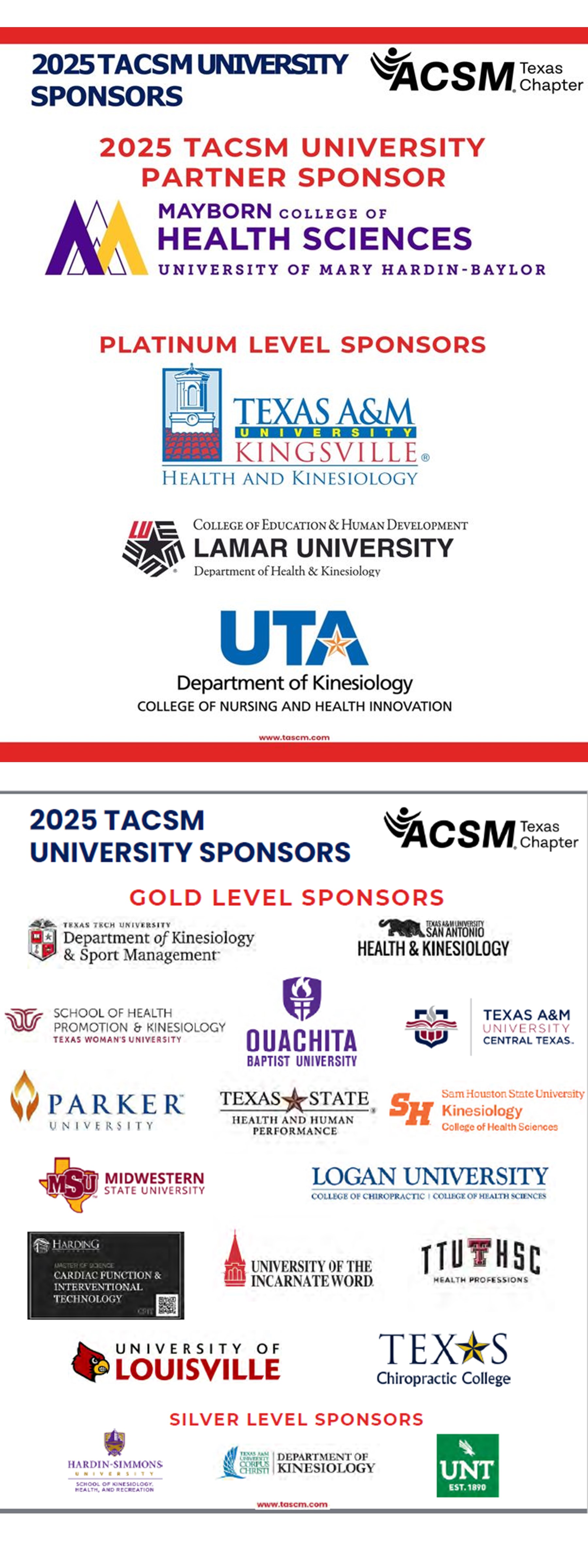 2019 TACSM Sponsor University