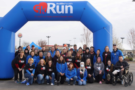 The finish line of the Bellin Health Marinette 5K Heart Run/Walk